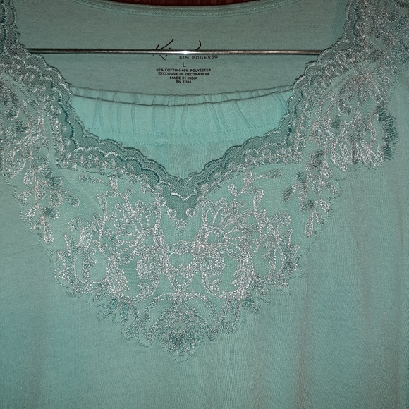 KIM ROGERS 2 PIECE SLEEPWEAR SET. POWDER BLUE SIZE L - Picture 4 of 7